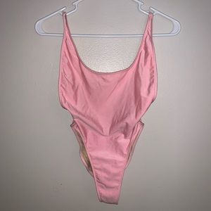 American Apparel pastel pink one piece swimsuit